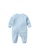 AKARANA BABY blue Quality Newborn Baby Long Sleeve Bodysuit / Baby Sleepwear One-Piece Double Sided Dupion Cotton - Blue 6E2F4KA58BEB2FGS_2
