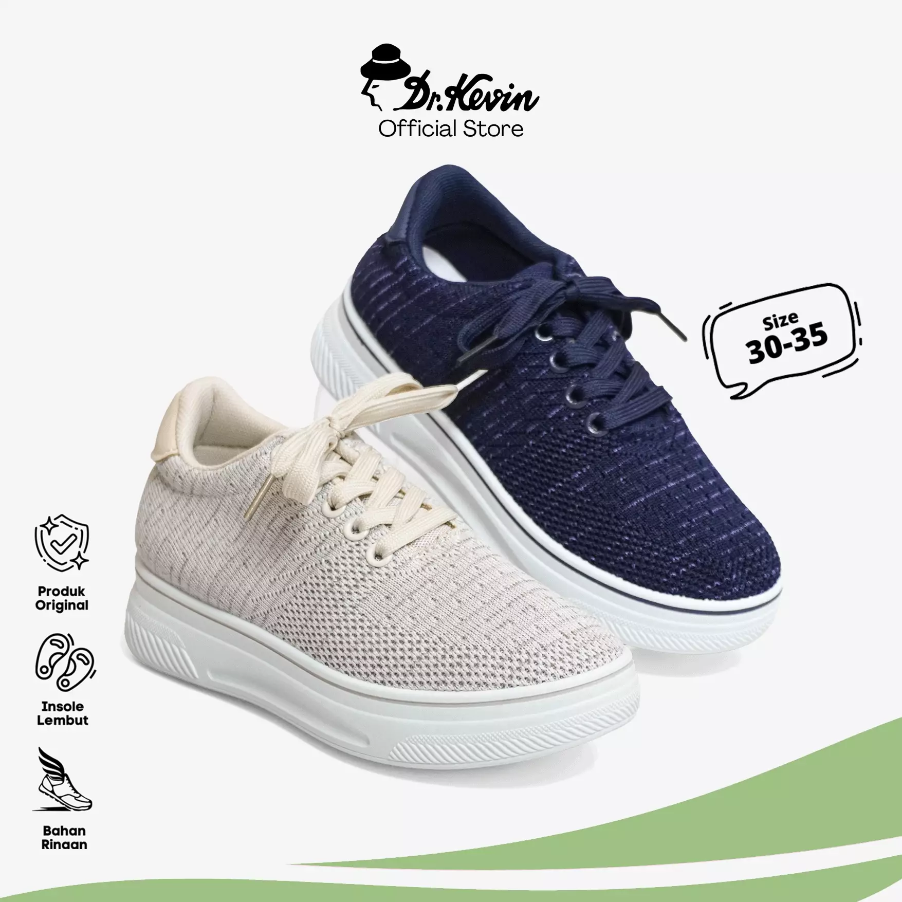 Dr. Kevin Kids Junior Sepatu Sneaker Anak Remaja Tanggung laki dan Perempuan Sepatu Sekolah Tali 489-039