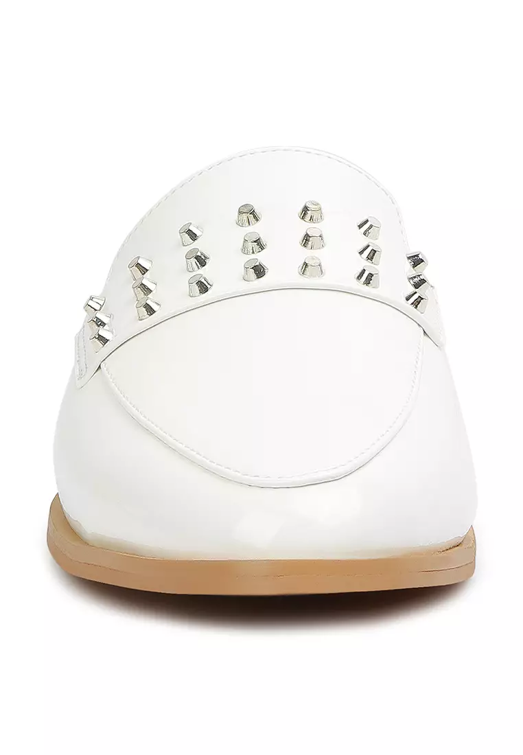 White best sale studded mule