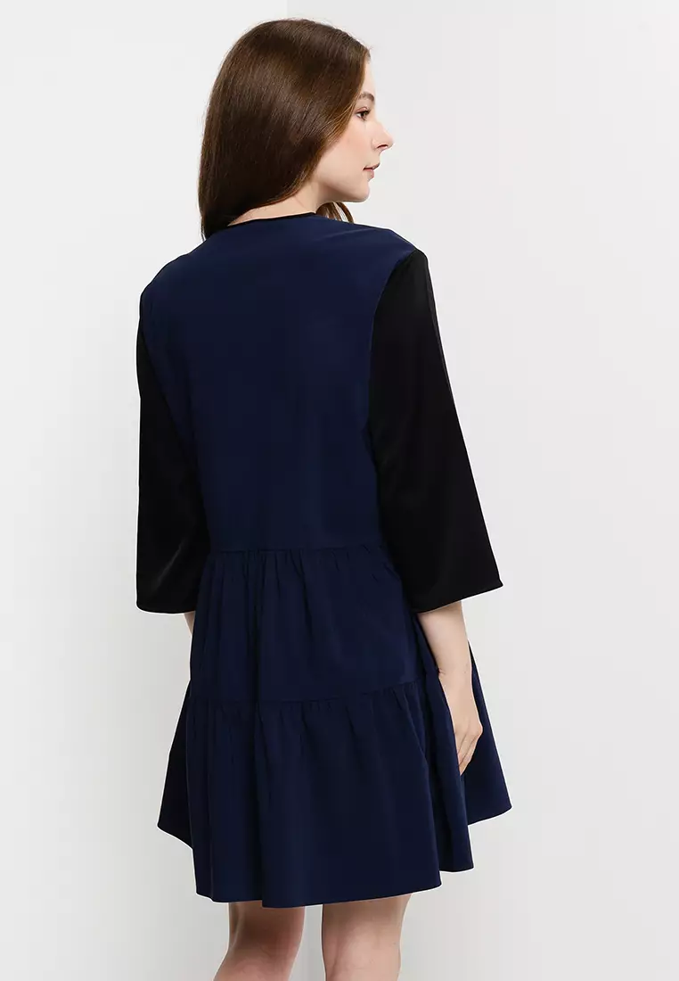 Calvin klein navy blue long dress top