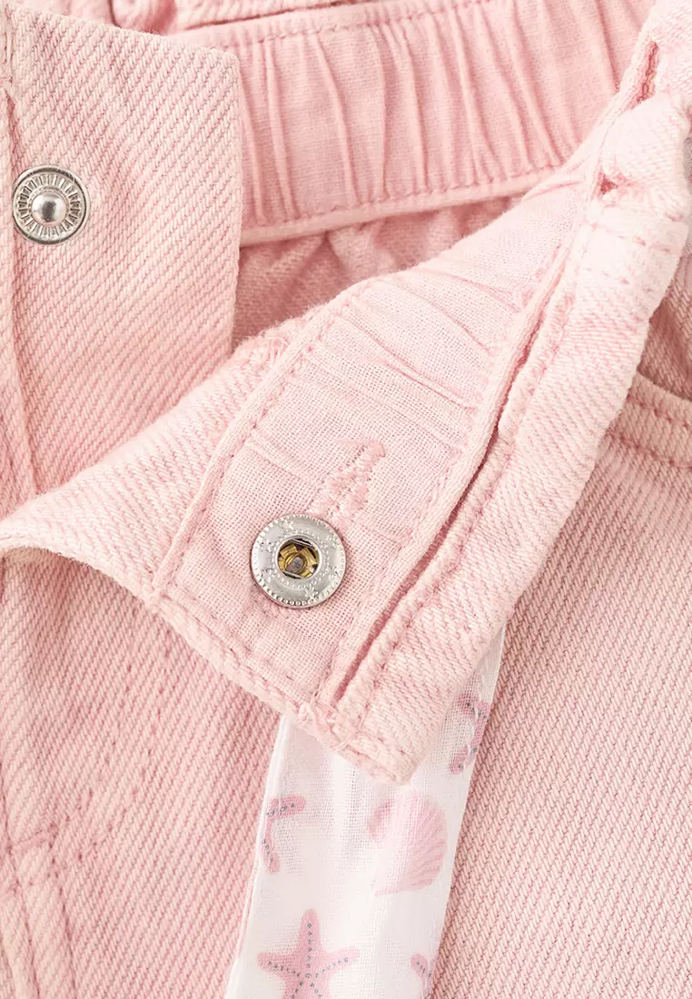 Denim Shorts With Scarf Detail