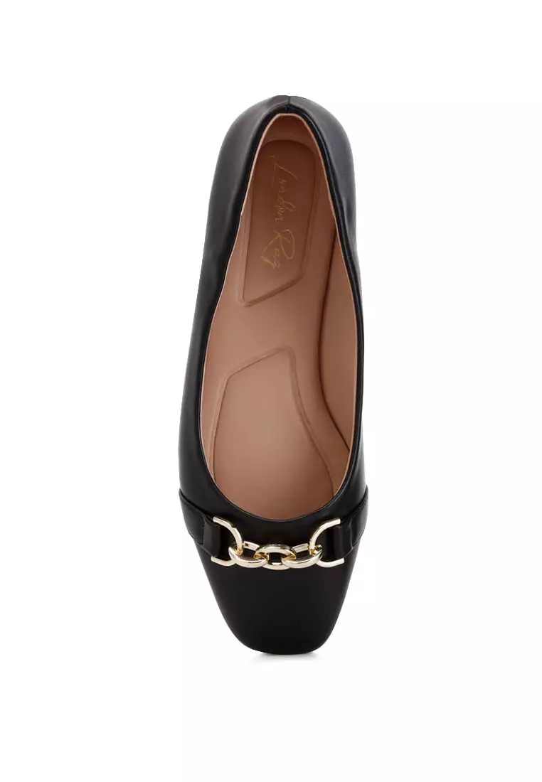 Black Embellished Flat Ballets