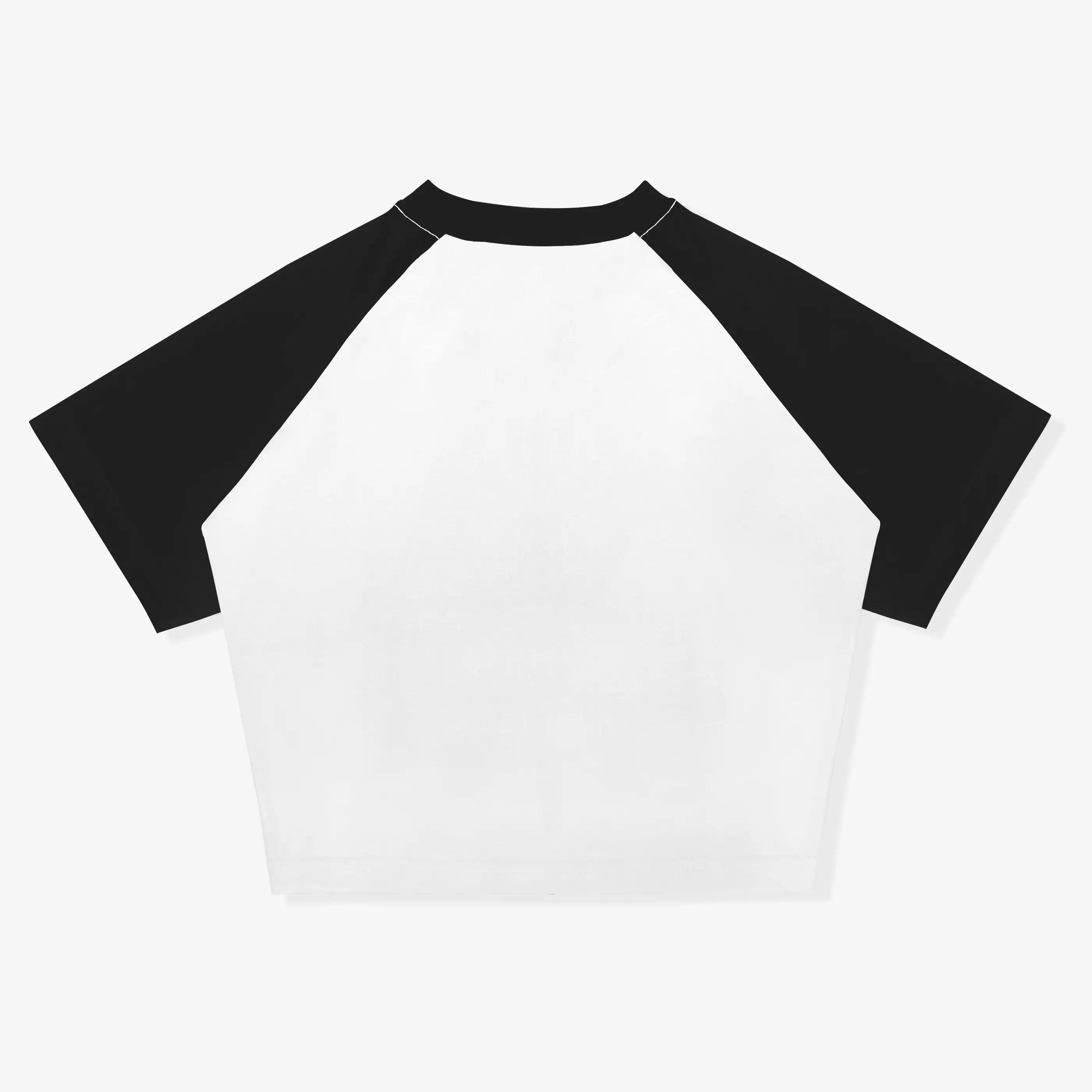 OOTDSUPPLY Croptee Fit Power Puff Raglan Black & Dusty Pink | Croptee Slimfit Wanita CSF006