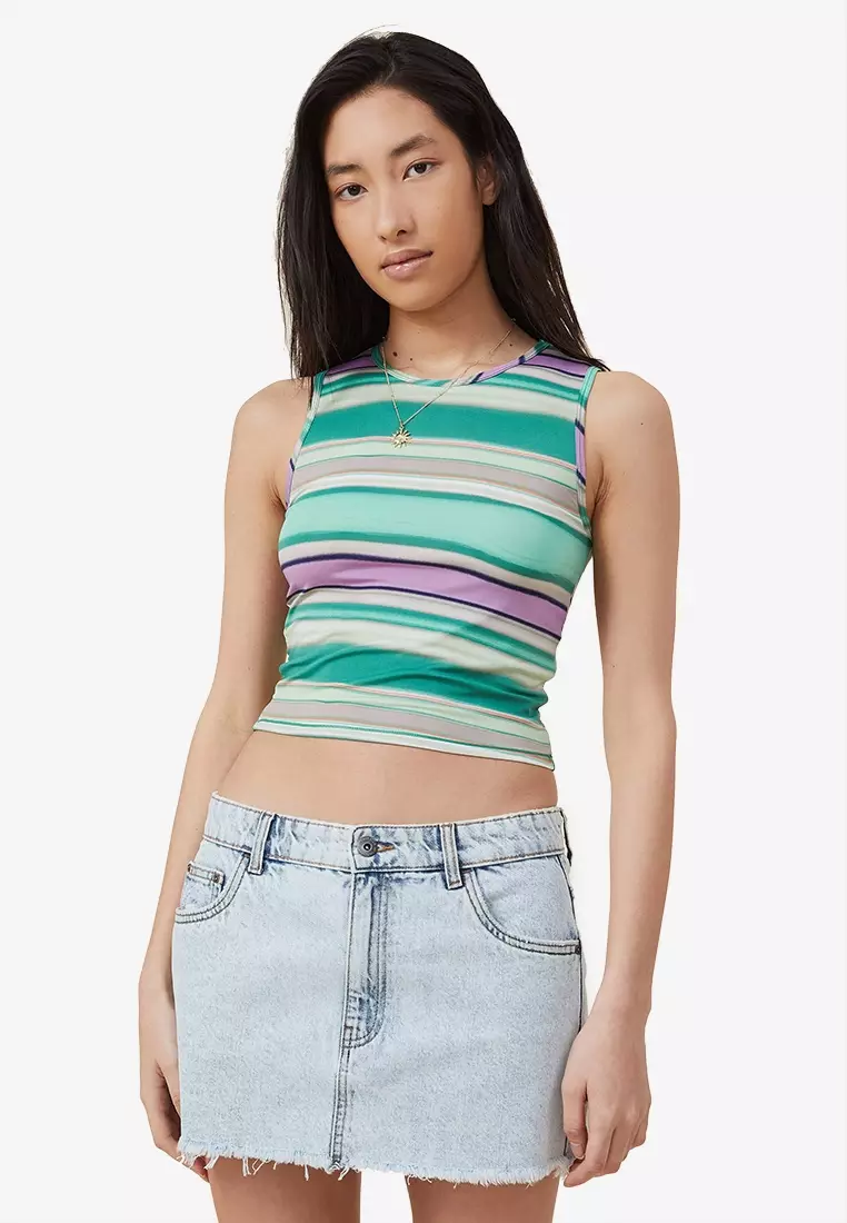 Buy Cotton On Drew Crew Neck Tank Top in Lauren Landscape Lively Green 2024  Online