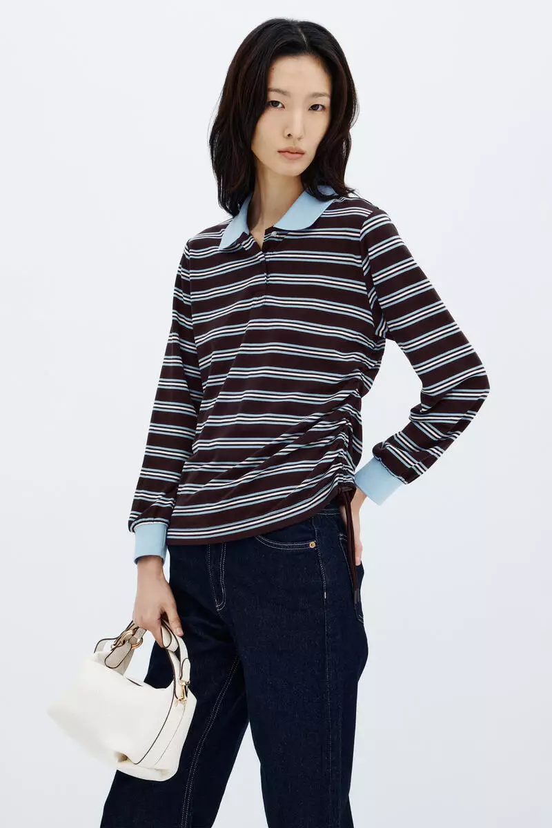 Drawstring-detail polo shirt