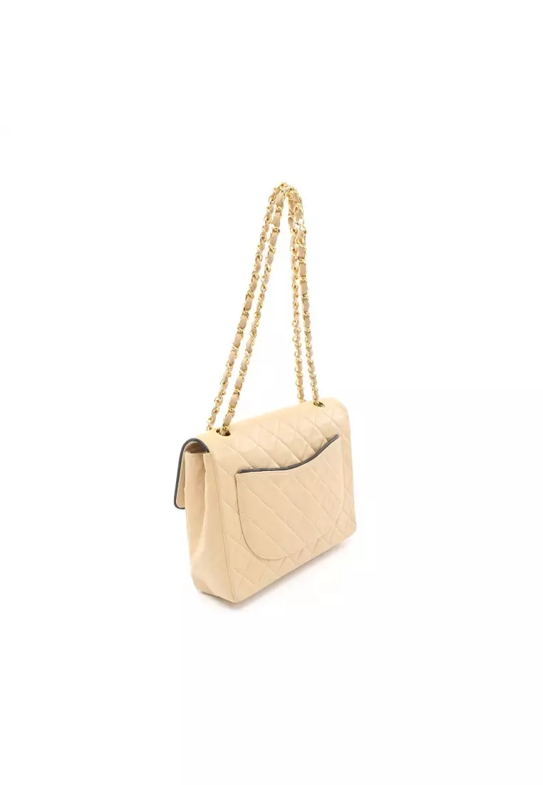 Buy Chanel Pre-loved CHANEL matelasse W chain shoulder bag lambskin light  beige black gold hardware vintage Online