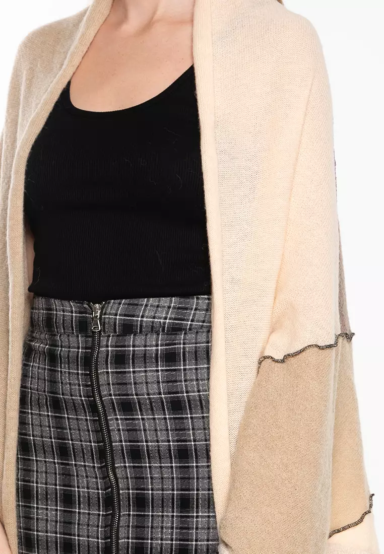 ZARA Color Block Cardigan with Contrast Seams 2025 Buy ZARA