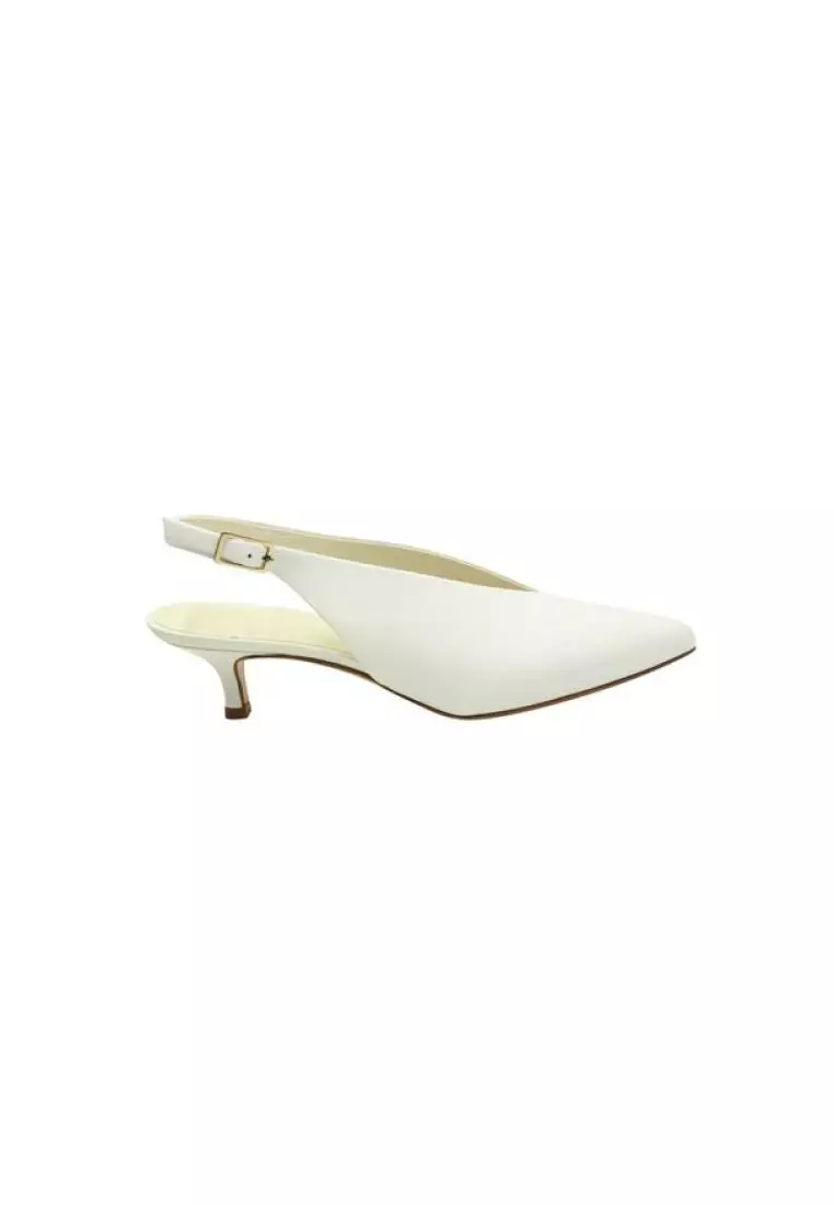White open cheap toe kitten heels