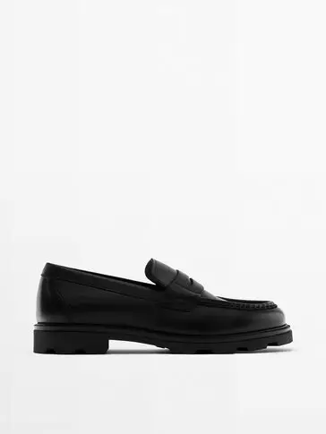 Massimo Dutti Nappa Leather Track Sole Loafers 2024 | Buy Massimo Dutti ...