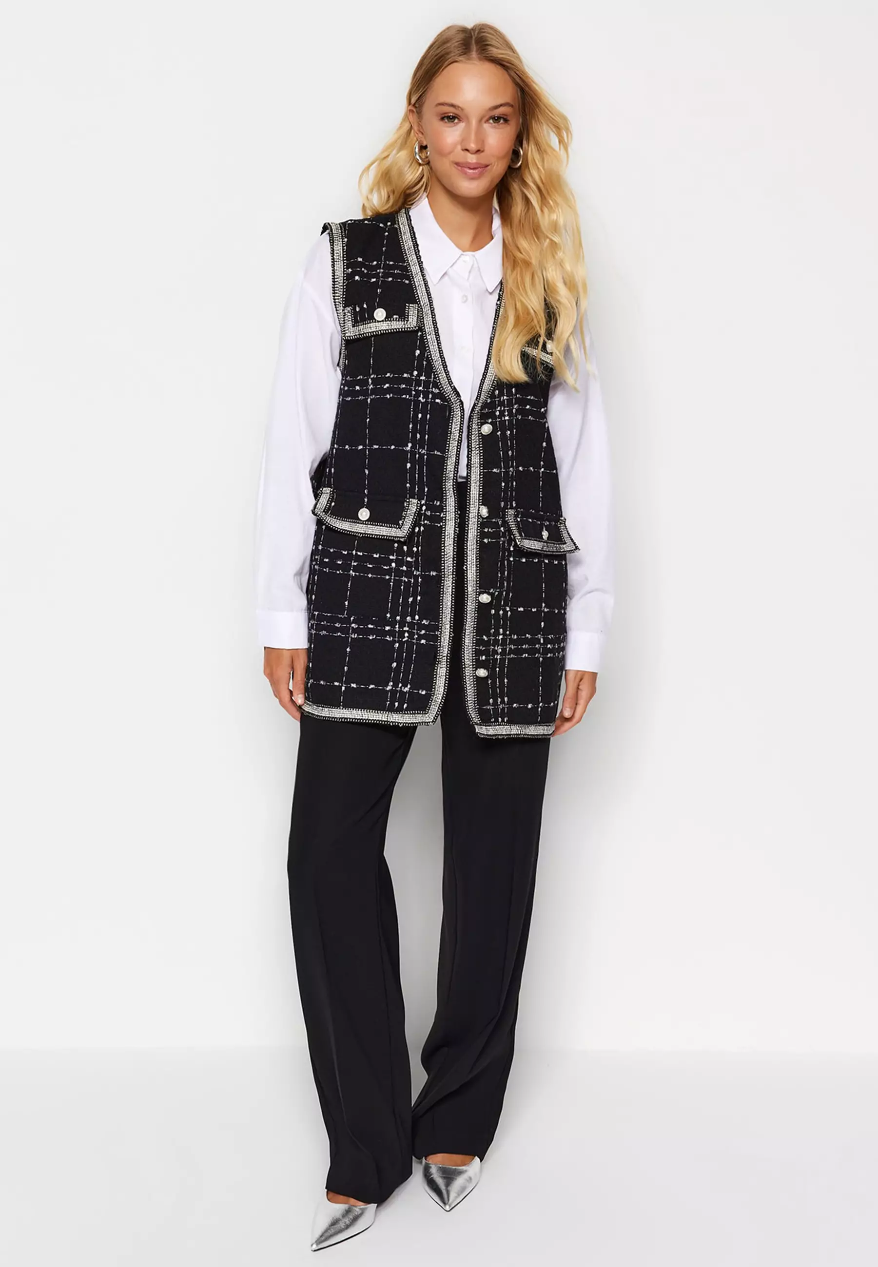 Tweed Long Vest