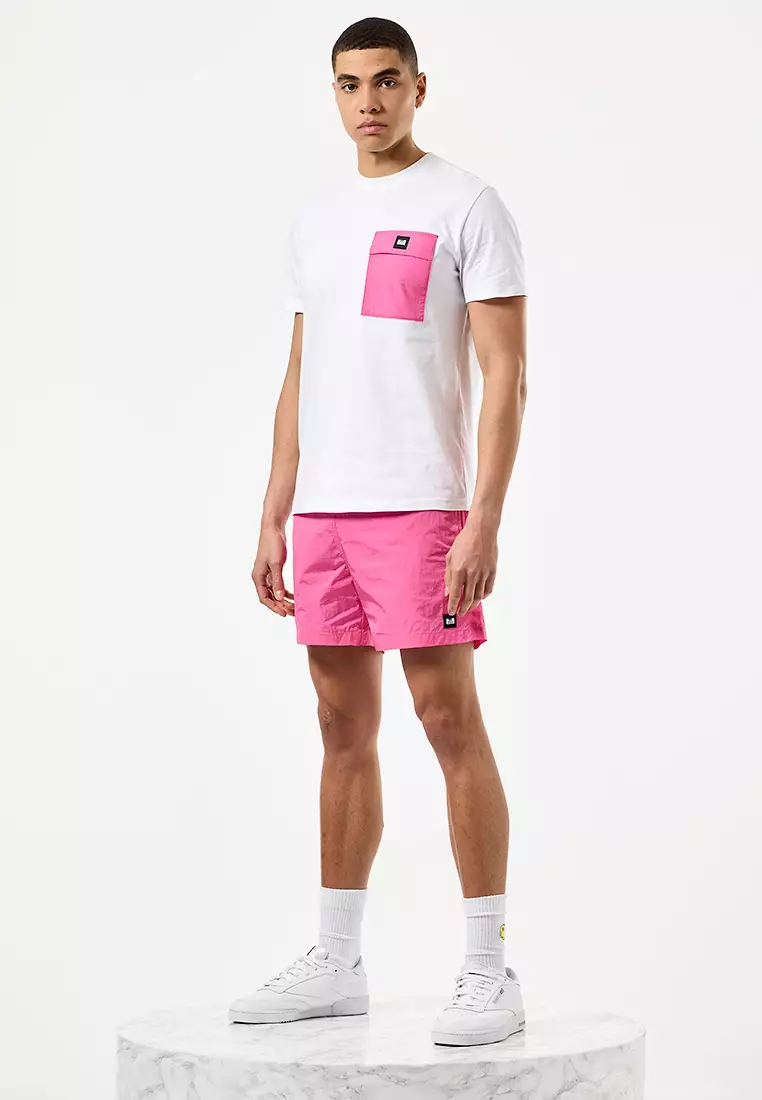 MENS WHITE/CANDY STINIVA CONTRAST PARACHUTE POCKET TEE