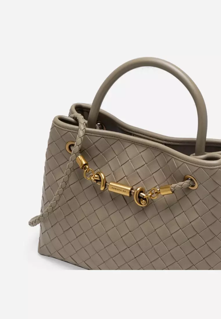 Verona Woven Hand Bag Taupe