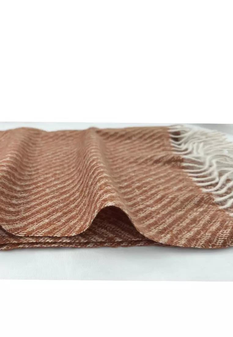 Aksesoris Wanita Twill Cashmere Shawl Pashmina Syal Wanita Copper