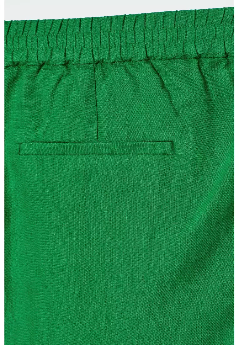 STRAIGHT-LEG TAILORED LINEN TROUSERS