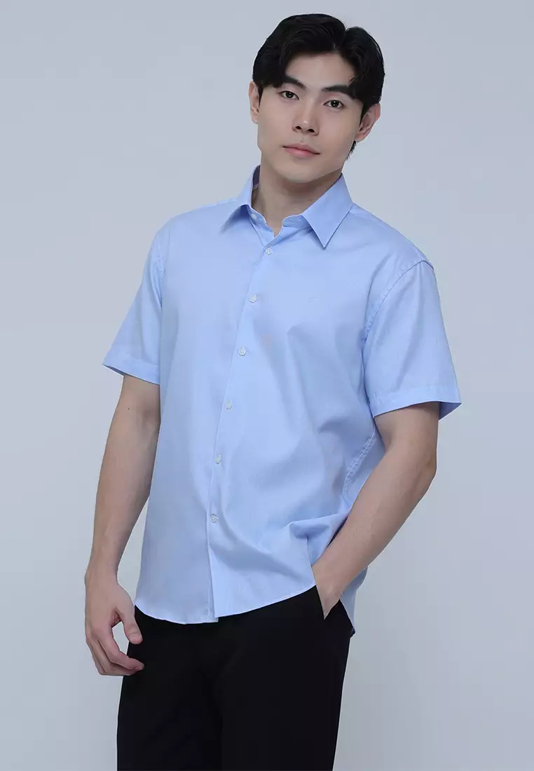 Short Sleeve Textured Shirt in Slim Fit