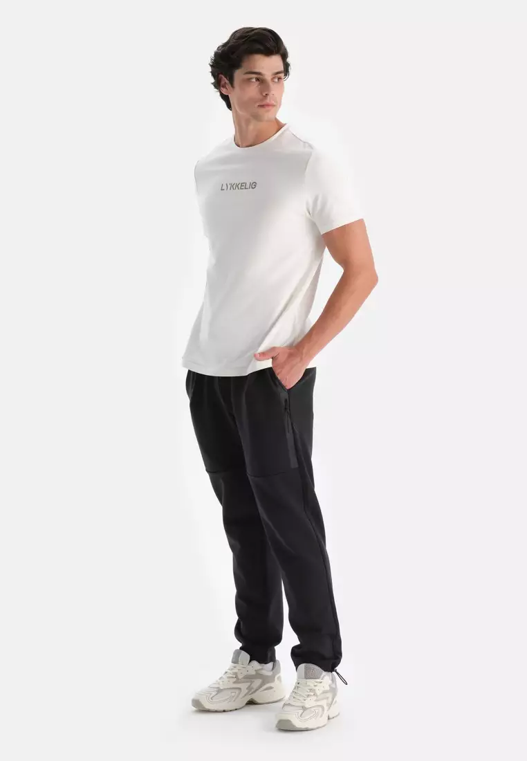 Stone T-Shirt, Slogan Patterned, Crew Neck, Regular Fit, Activewear for Men