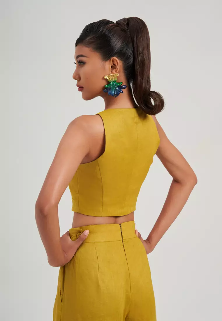 YELLOW LINEN CULOTTES