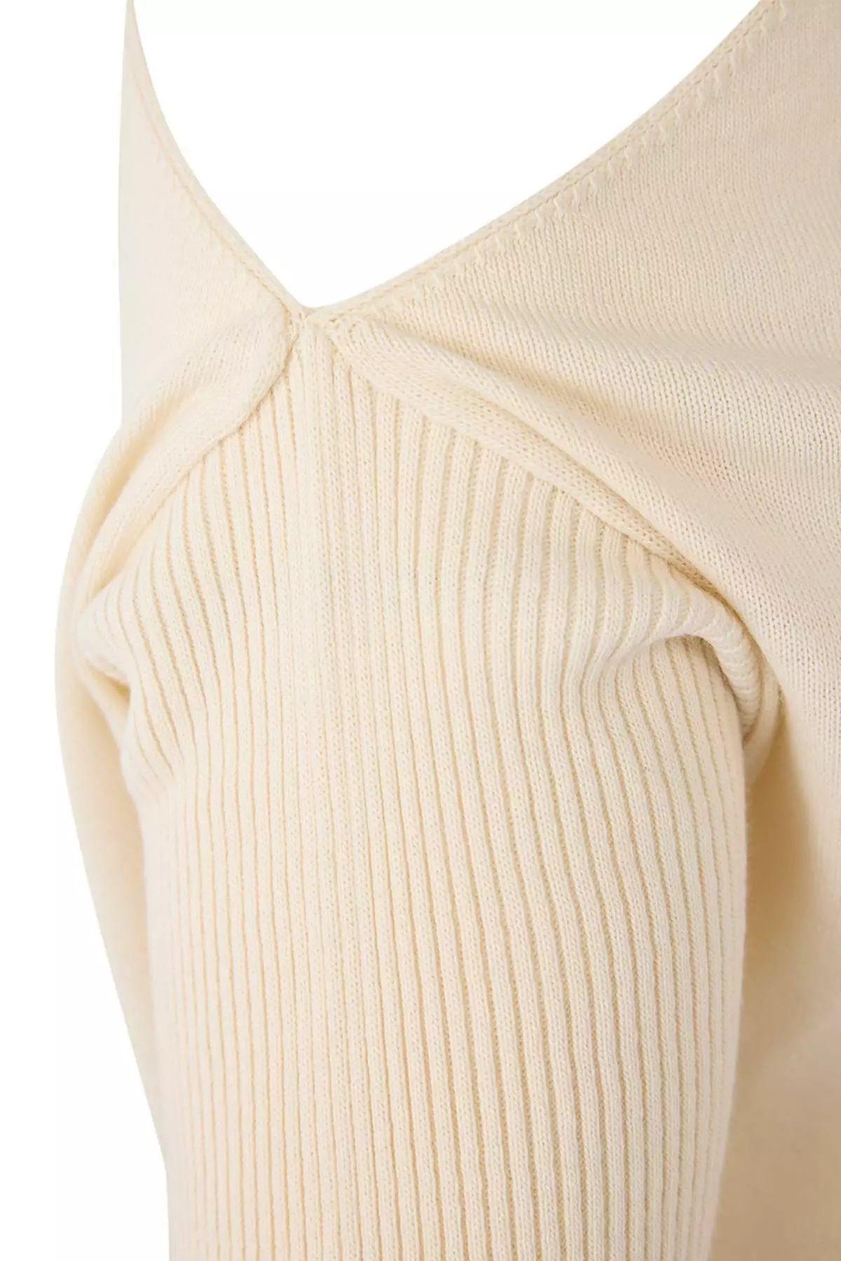 Cream Cut Out Detailed Knitwear Sweater Tbbaw23An00025