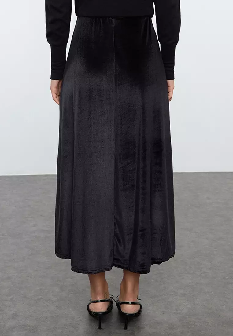 Velvet Flared Skirt