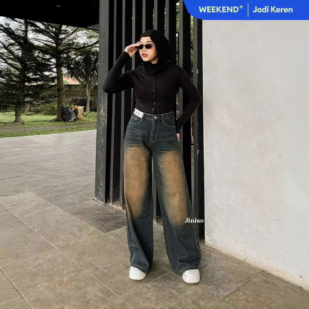 Jual JINISO Highwaist Oversize Baggy Loose Jeans 776 WEEKEND