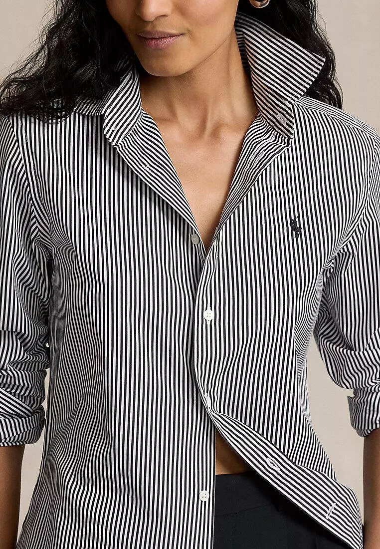 Slim Fit Striped Cotton Shirt