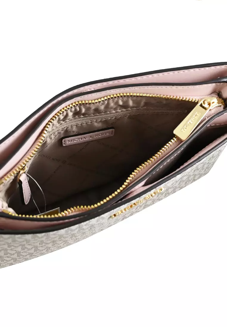 Trisha Medium Logo Crossbody Bag - Vanilla/Powder Blush