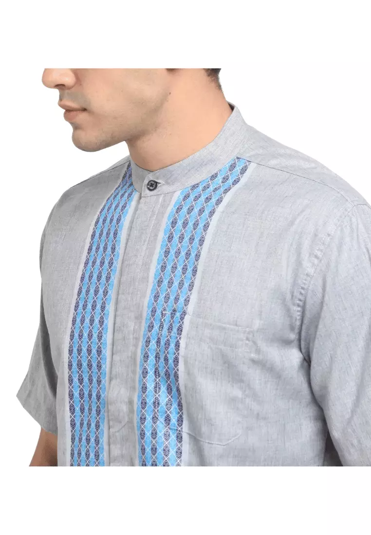 POLICE Kemeja Koko Border Pria 207260204 Abu
