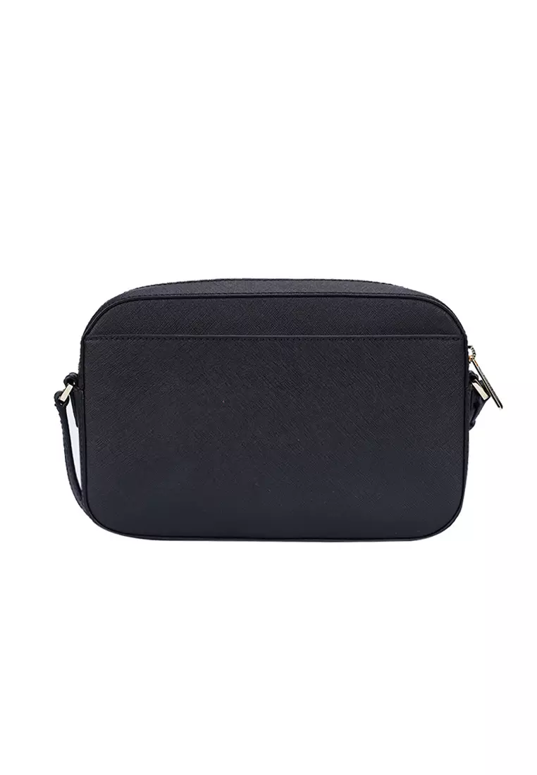 Jet Set Large Saffiano Leather Crossbody Bag In Black 35S1GTTC7L