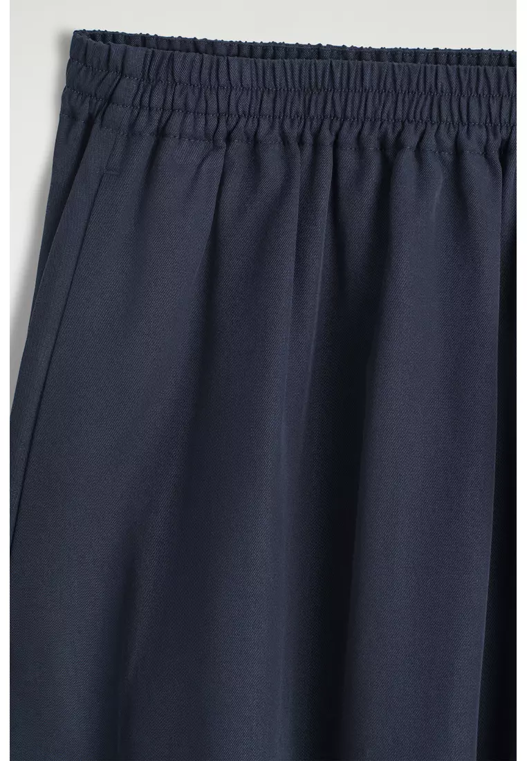 TWILL PALAZZO TROUSERS