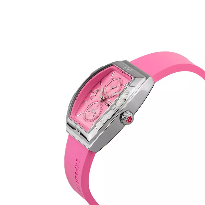 Jam Tangan Wanita Expedition Ladies E 6800 BF RSSPE Pink Dial Pink Rubber Strap