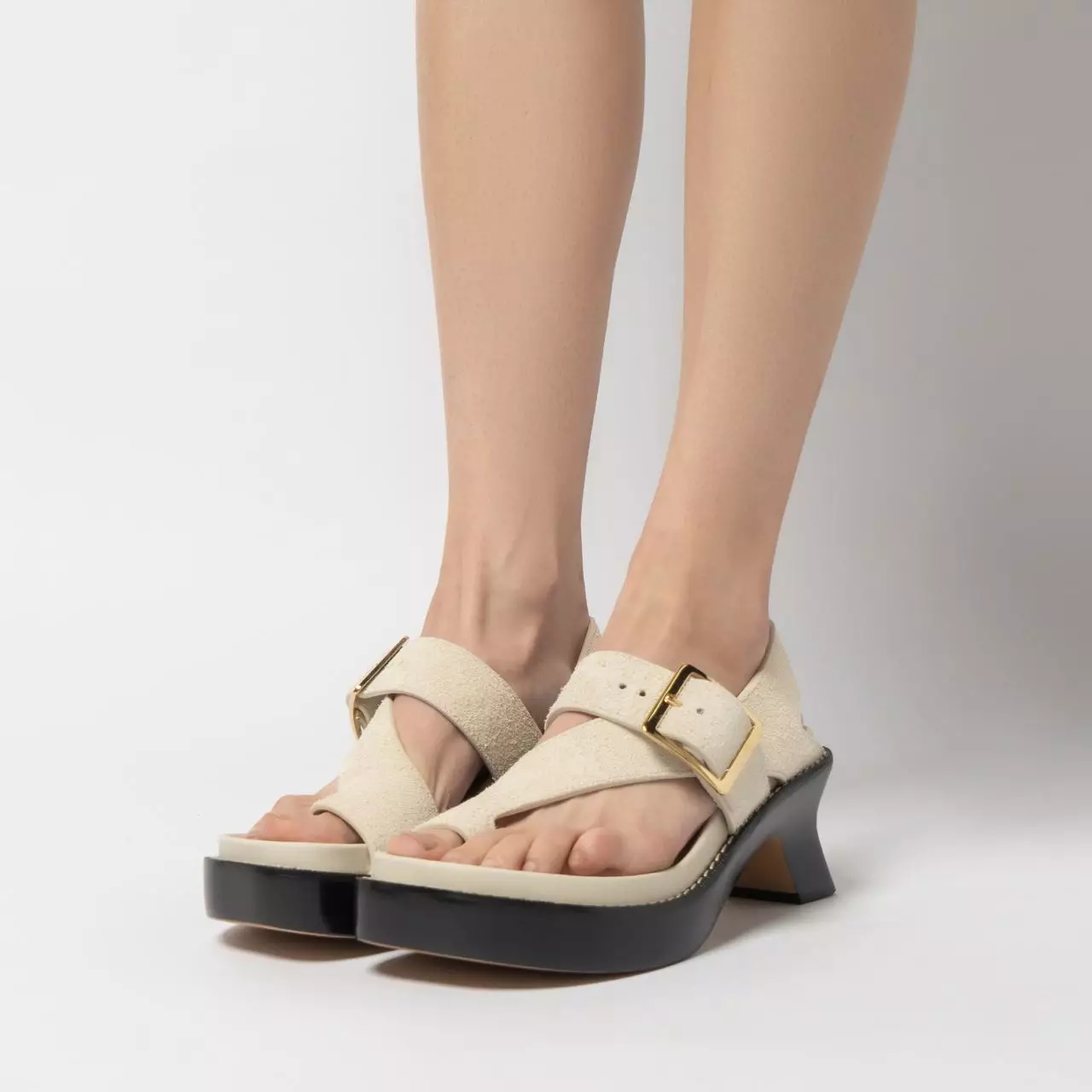 [12.12 Dealcember] Ease 90 Sandals Heels Brushed and Suede Leather Canvas