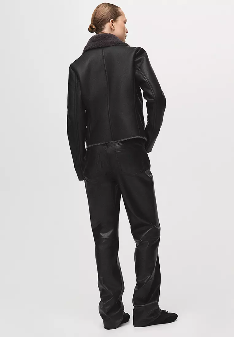 Faux-Fur-Effect Biker Jacket