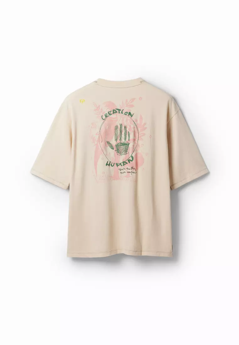 Desigual Man Patch message T-shirt.