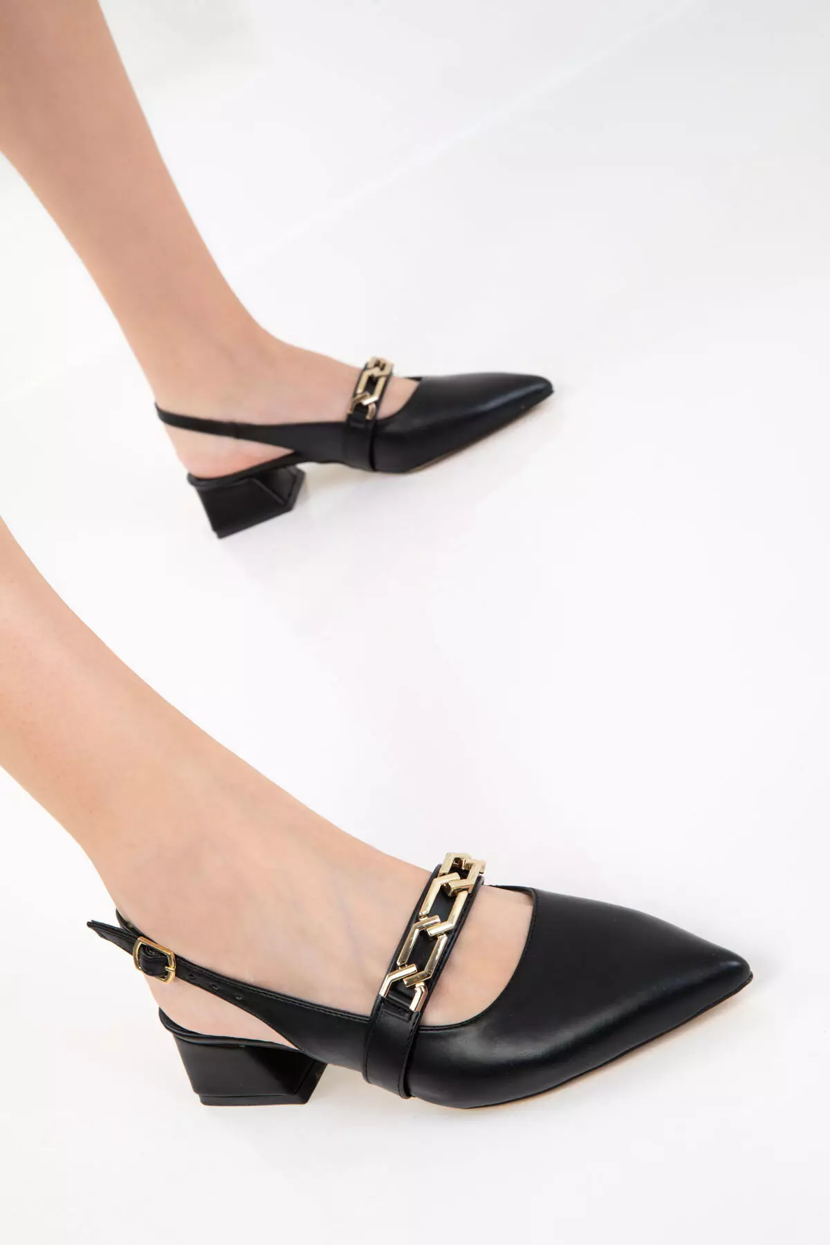 Black Women's Classic Heeled Shoes 20672