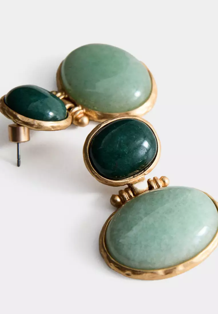 Stone Hanging Earrings