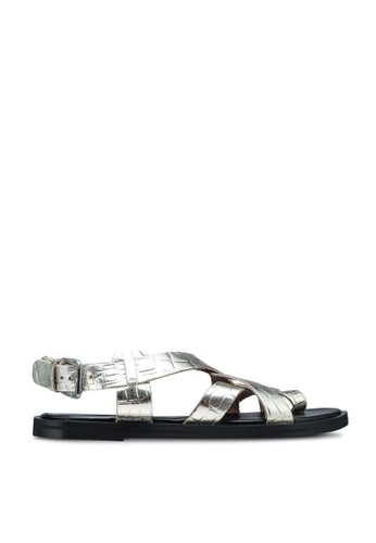 Jual TOPSHOP Paige Gold Leather Sandals  Original ZALORA  