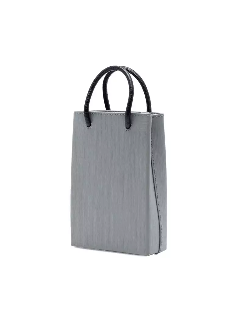 Pre-Loved Balenciaga Mini Calfskin Logo Shopping Phone Holder