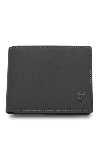 Playboy grey Men's Genuine Leather RFID Blocking Bi Fold Wallet 5F145ACD45346FGS_1