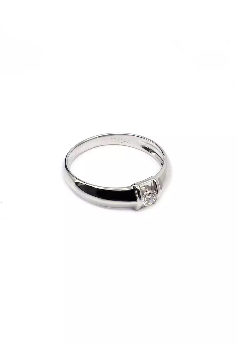 18K Locally Made White Gold Lady Ring with Diamonds
