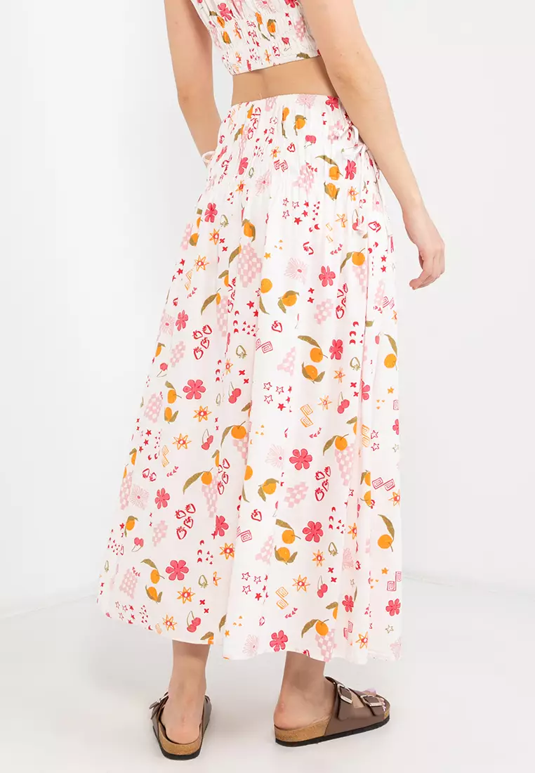 Daisy Shirred Maxi Skirt