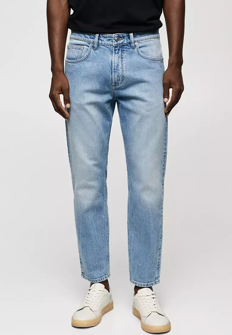 Tapered hot sale cropped jeans