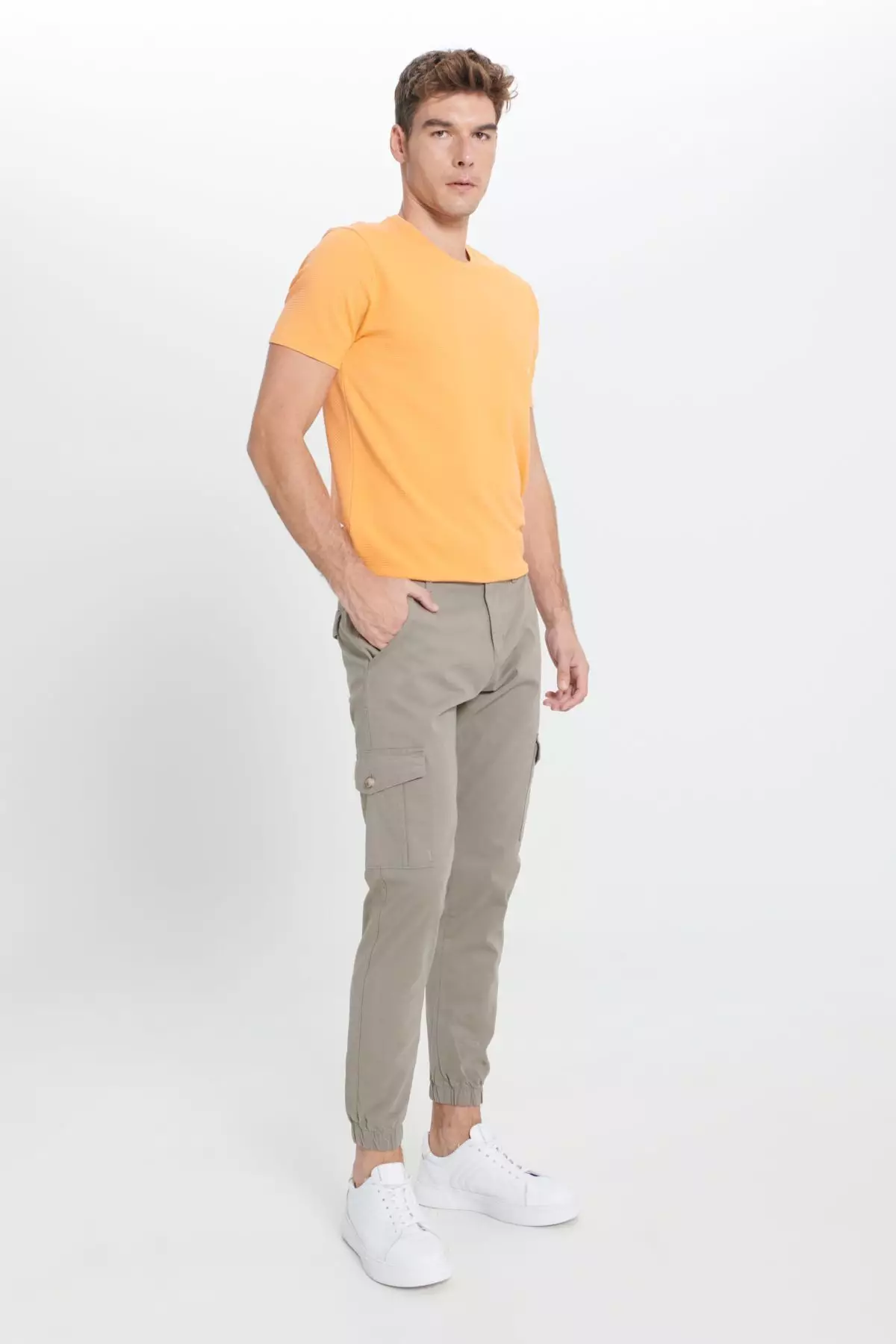 Slim Fit Cargo Pocket Flexible Trousers