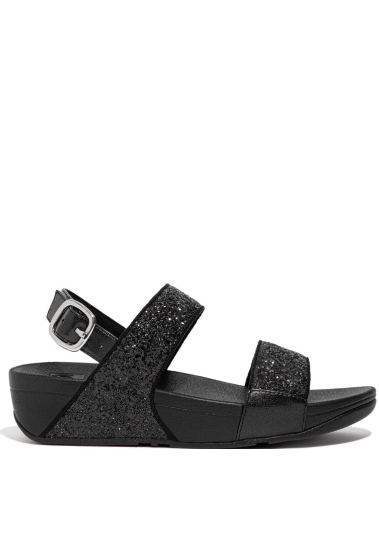FitFlop LULU Women's Glitter Back-Strap Sandals - Black Glitter (ET2-339)