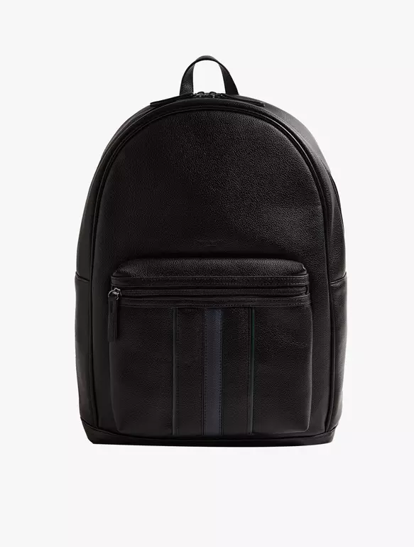 KEVIIN Stripe PU Backpack - BLACK - Black