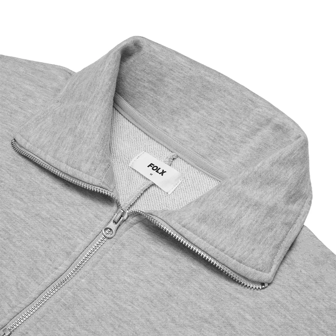 Oversize Half Zip Short Sleeve Jacket Grey