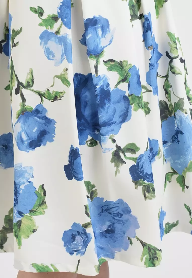Stacey Floral Waist-Accent Dress