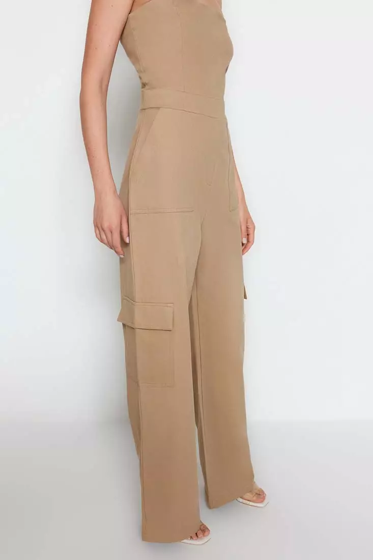 Strapless Cargo Jumpsuit