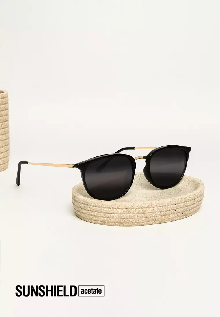 Buy SHIGETSU Sukagawa Sun Shield Glasses In Metal Frame With Lenses