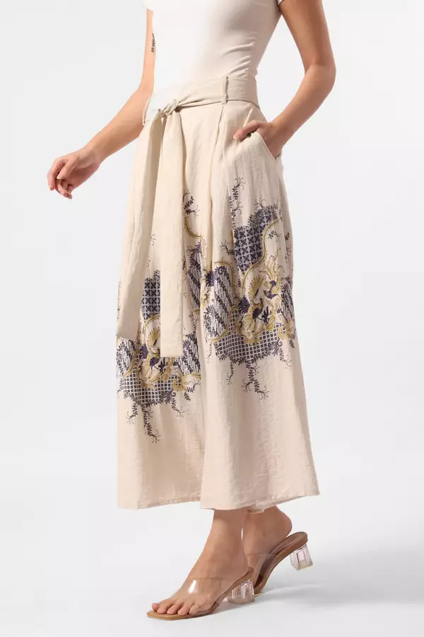 MINIMAL - Kanza - Kulot Motif Parang - Beige Warna Beige
