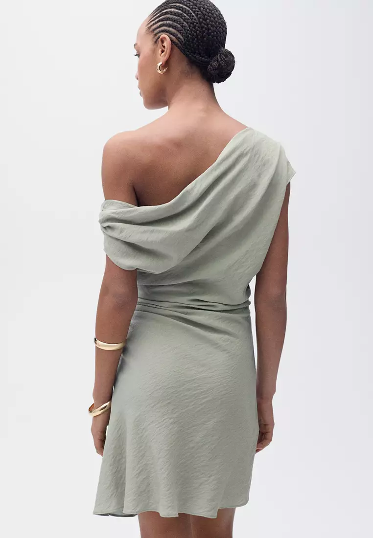 Asymmetrical Draped Short Dress